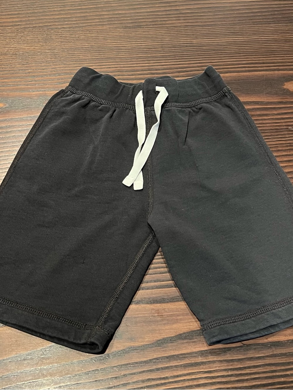 Hanna Andersson Black Knit Shorts with White Drawstring
